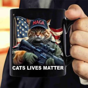 HIPPO HUG Cats Lives Matter Funny Trump 2024 Cat MAGA Black Mug - MG9a00d2adMug (Black, 11oz)