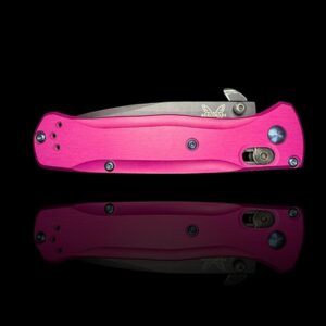 Hot Pink, Smooth, Billet Aluminum, Full Size Bugout, Gift for dad, Everyday Carry Knife Scales