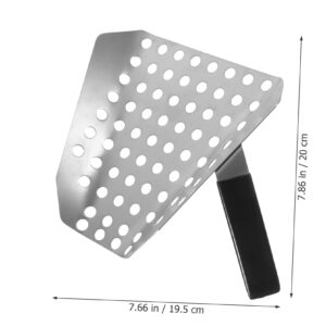 PHENOFICE French Fries Shovel Speed Scooper Kitchen Grain Scoop Popcorn Scooper Popcorn Scoop for Popcorn Machine Commercial Popcorn Scoop Snack Shovel Food Scoop Silver Stainless Steel