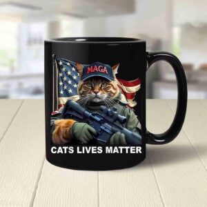 hippo hug cats lives matter funny trump 2024 cat maga black mug - mg9a00d2admug (black, 11oz)