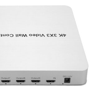 4K 3x3 Video Wall Controller with Media Player Splitter 3840x2160 30Hz Support IR Remote Voice Control RS2 Edge Masking