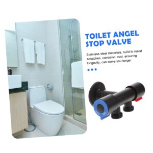 BUTIFULSIC Toilet Control Valve Angle Valve Stainless Toilet Shut off Valve Angle Stop Valve Straight Stop Valve Toilet Bowl Sitz Bath for Toilet Seat Bidet Black 304 Stainless Steel