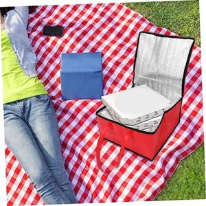 KICHOUSE Insulation Bags Shopping Tote Pizza Warmer Bag Food Warmer Bag Insulated Food Bag Transport Tote Water Resistant Bag Picnic Strap Bag Reusable Food Bag Red Non-woven Fabric