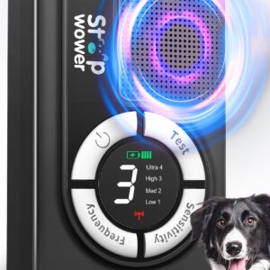 Dog Training & Behavior Aids,Anti Barking Device and Dog Bark Control Device of 33ft Range,Dog Barking Deterrent with 3 Levels,Outdoor Dog Barking Control Device with Waterproof Bark Box