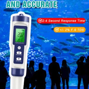 5 in 1 TDS Meter PH Tester, 0.01 High Accuracy Digital PH Meter for Water, PH/TDS/EC/Salt/Temp Tester, PPM Meter Water Tester for Drinking Water, Hydroponics, Plants, Aquarium and Pool