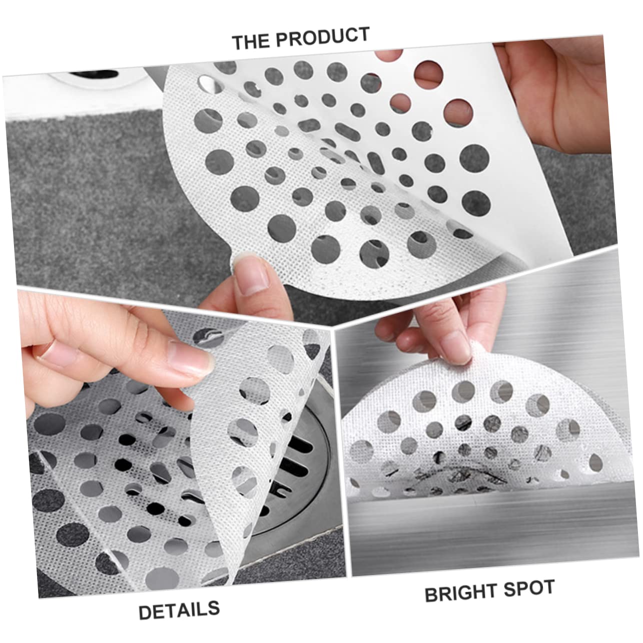 BUTIFULSIC 20pcs Sink Strainer Bathroom Drain Strainer Tub Drain Covers for Bathtubs Hair Filtering Stickers Floor Drain Screen Shower Drain Mesh Stickers Sink Filter Strainer Drain Stickers