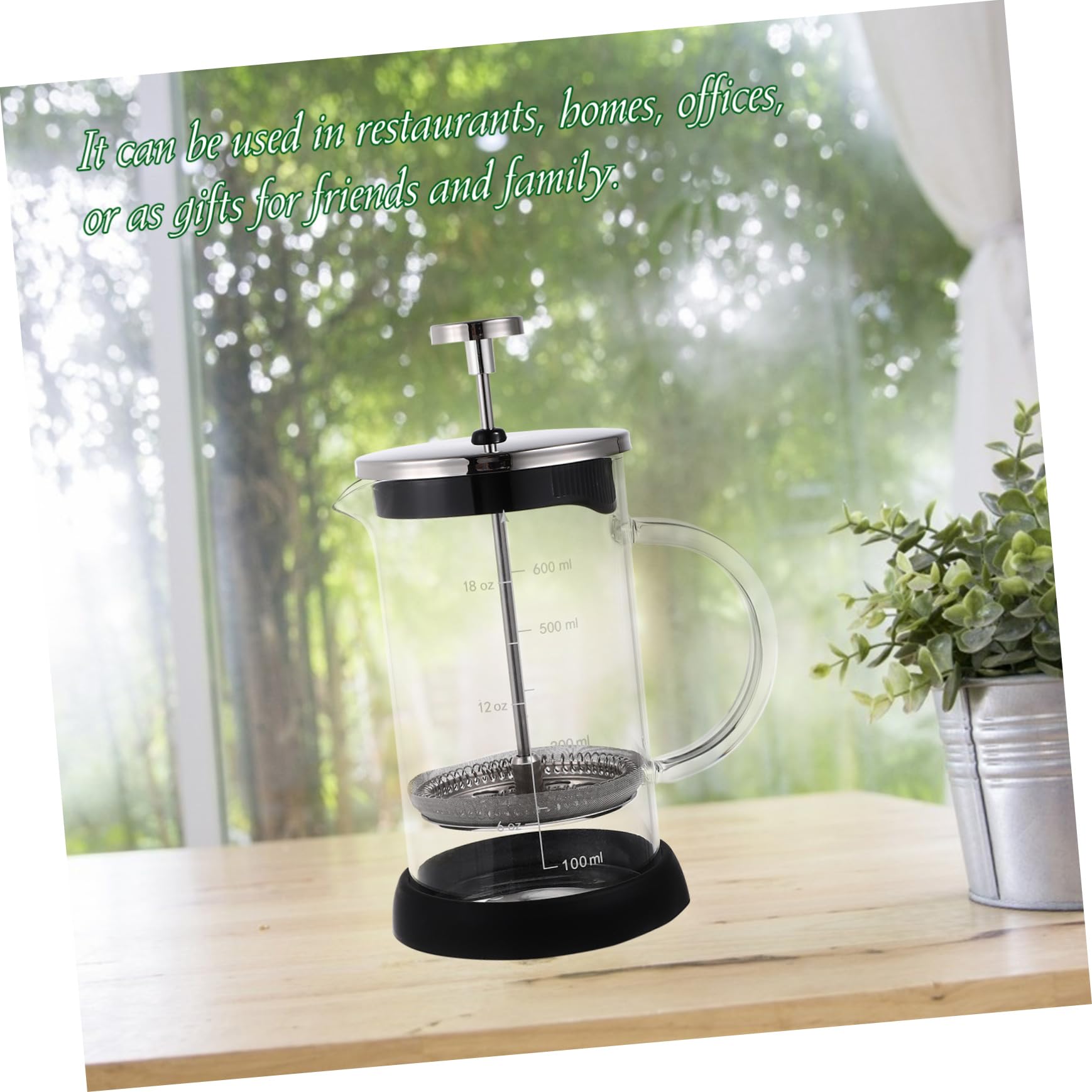 CIYODO 1pc Espresso Machine Espresso Ground Coffee Manual Coffee Press Double Walled Coffee Pot Pour- over Coffee Maker Tea Infuser Tea Kettle Transparent Stainless Steel