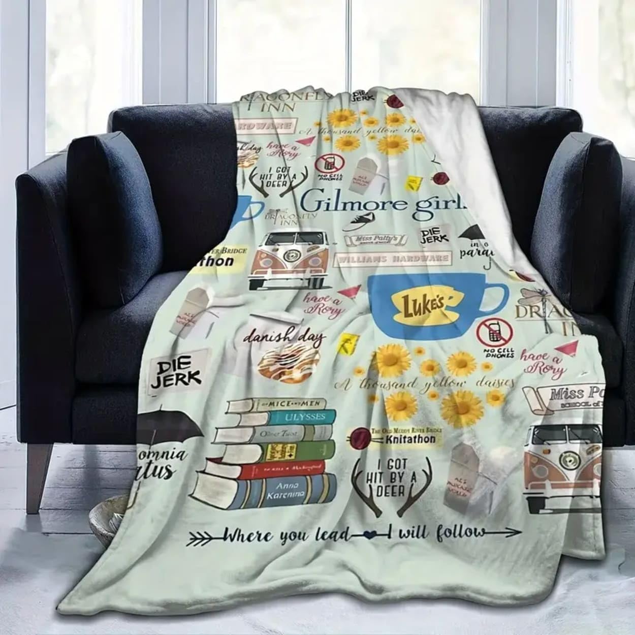 Gilmore Blanket Girls, Gilmore Fleece Throw Blanket, Movies Blanket, Soft Blanket with Gilmore-Inspired Patterns, Blanket Gifts for Halloween, Christmas, Birthday Fleece Blankets All Seasons 30"x40"