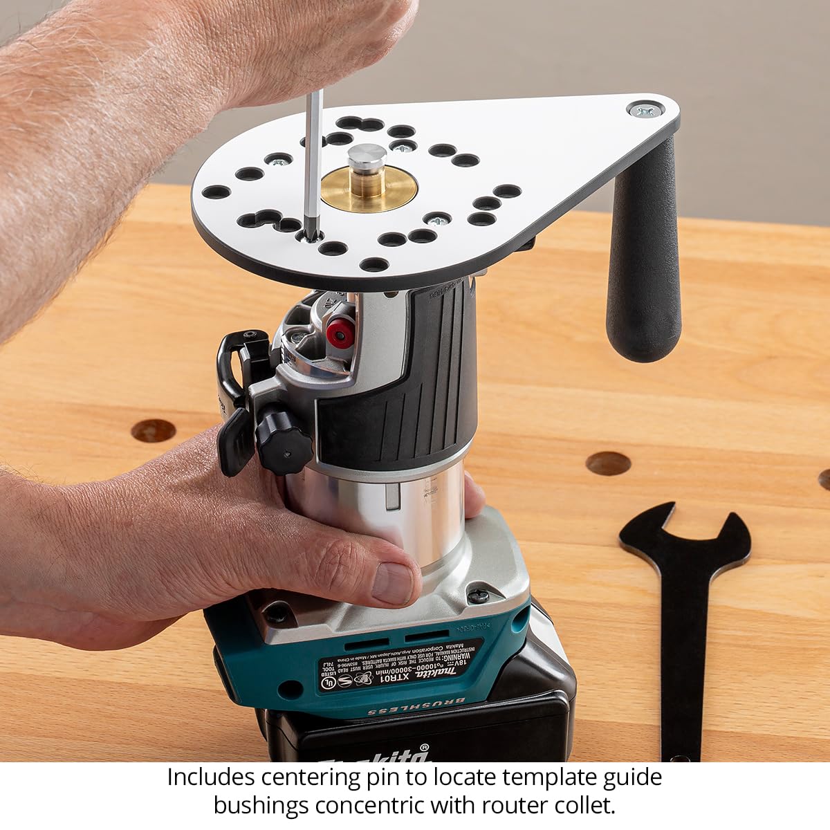 Woodpeckers StabilMax Trim Router Base, Phenolic, USA Made, Universal Compact Router Base Compatible with Porter Cable Style Routers - SMTROB-M-23