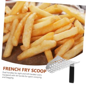 PHENOFICE French Fries Shovel Speed Scooper Kitchen Grain Scoop Popcorn Scooper Popcorn Scoop for Popcorn Machine Commercial Popcorn Scoop Snack Shovel Food Scoop Silver Stainless Steel