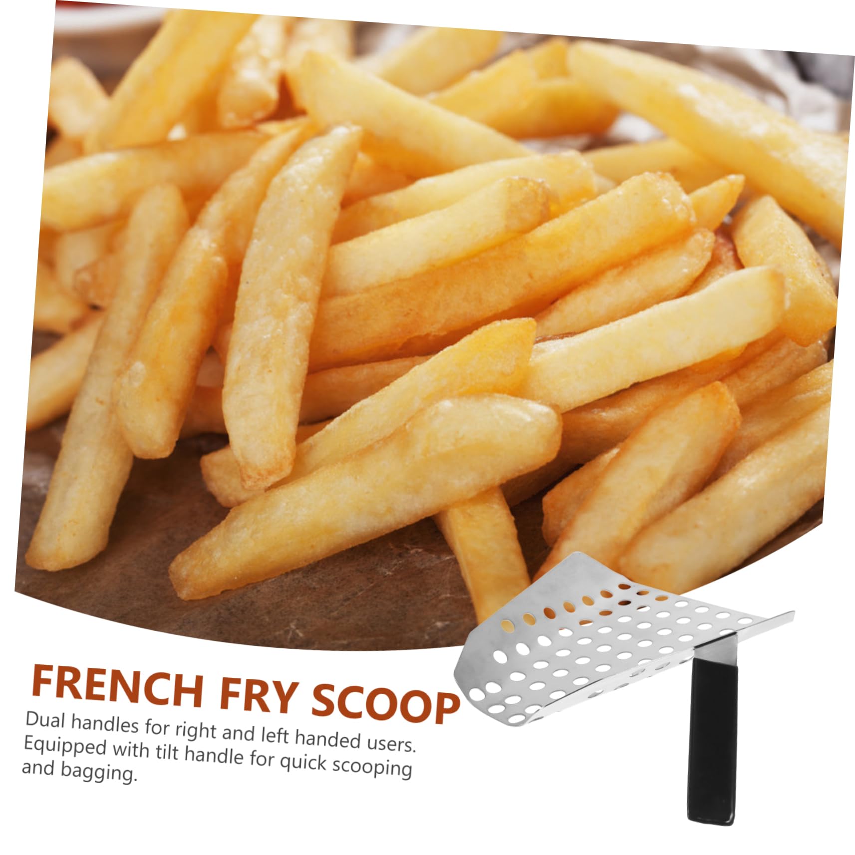 PHENOFICE French Fries Shovel Speed Scooper Kitchen Grain Scoop Popcorn Scooper Popcorn Scoop for Popcorn Machine Commercial Popcorn Scoop Snack Shovel Food Scoop Silver Stainless Steel