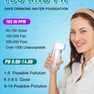 5 in 1 TDS Meter PH Tester, 0.01 High Accuracy Digital PH Meter for Water, PH/TDS/EC/Salt/Temp Tester, PPM Meter Water Tester for Drinking Water, Hydroponics, Plants, Aquarium and Pool