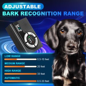 Dog Training & Behavior Aids,Anti Barking Device and Dog Bark Control Device of 33ft Range,Dog Barking Deterrent with 3 Levels,Outdoor Dog Barking Control Device with Waterproof Bark Box