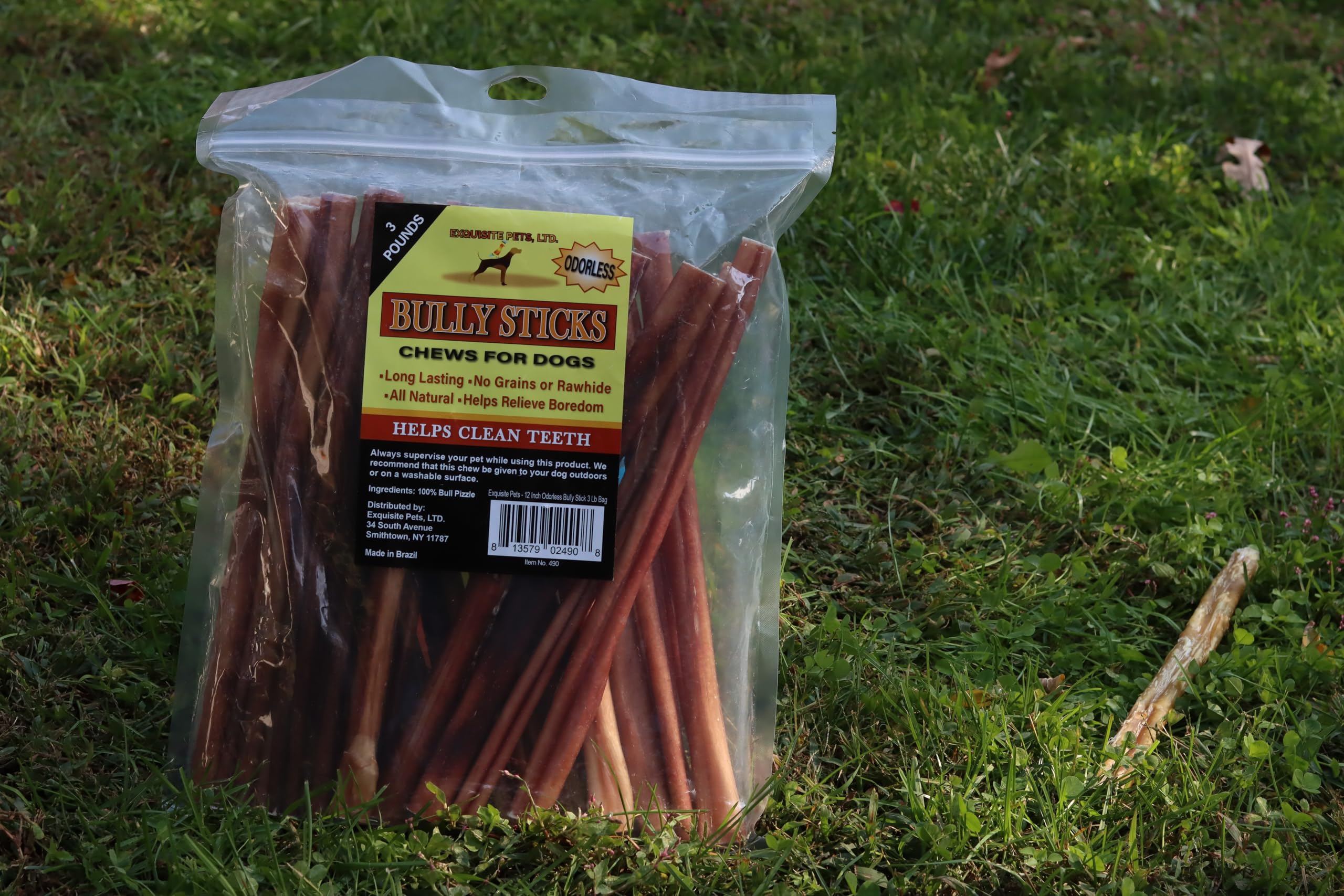 EXQUISITE PETS 12" Bully Sticks 3lb Bag Bulk 100% Brazilian Bull Pizzle Odorless Long Lasting No Grains or Rawhide Helps Relive Pet Boredom All Natural Dog Treats Wholesale Agressive Chewers