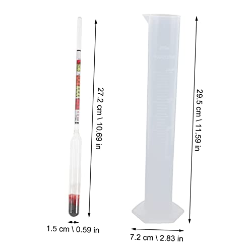 MOLUCKFU 1 Set American Attenuation Meter Proofing Distilled Spirits Beer Brewing Tools Home Brewing Supplies Wine Hydrometer Measuring Cylinder Hydrometer Alcohol Mead Kit Glass