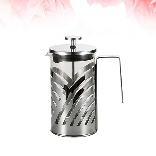 NAMOARLY 304 Coffee Filtration Teapot Machine Espresso Multi-function Coffee Pot Espresso Pot Espresso Ground Coffee Manual Coffee Infuser Concentrated Coffee Filter Teapot Silver