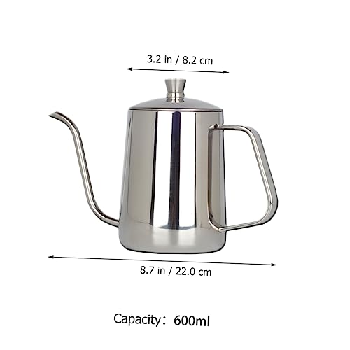 PHENOFICE Coffee Pot Espresso Pot Gooseneck Water Kettle Gooseneck Kettle Stovetop Drip Coffee Maker Kettle Coffee Maker Mini Spout Teapot Stainless Coffee Maker Silver Stainless Steel