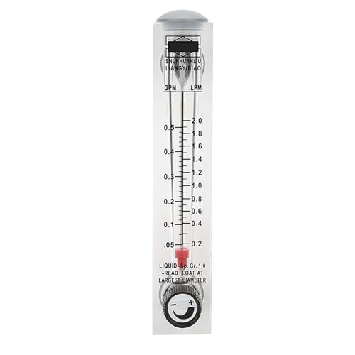 Liquid Flowmeter 0.1,0.5GPM Knob Panel Type Meter for Accurate Liquid Measurement Compact Design with Transparent Acrylic Body Ideal for Various Liquid Applications