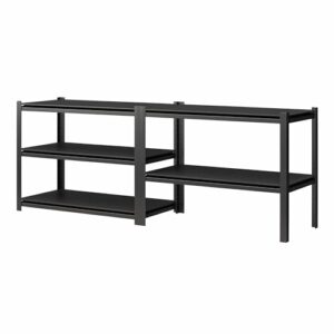 IKGH 5-Shelf Toolless Steel Garage Storage Shelving, 72" H x 48" W x 24" D, 4,000lb Capacity, Pewter Gray with Black Shelves