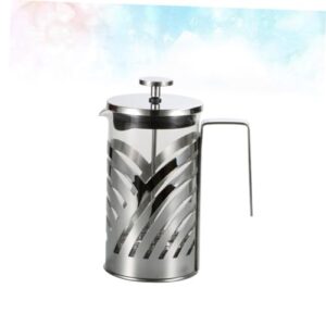 HOLIDYOYO 304 Fashion Coffee Pot Coffee Filter Pot Concentrated Coffee Multi-function Coffee Pot Espresso Pot Filter Teapot Stainless Tea Kettle Coffee Maker Espresso Coffee Machine Silver