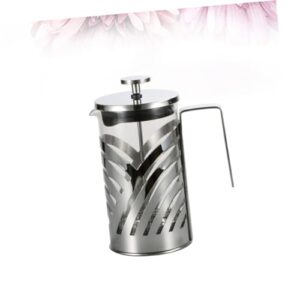 Mikinona 304 Heat Resistant Coffee Pot Concentrated Coffee Multi-function Coffee Pot Filter Teapot Machine Espresso Coffee Filter Pot Espresso Ground Coffee Fashion Coffee Pot Silver