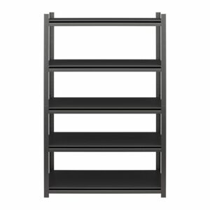 IKGH 5-Shelf Toolless Steel Garage Storage Shelving, 72" H x 48" W x 24" D, 4,000lb Capacity, Pewter Gray with Black Shelves