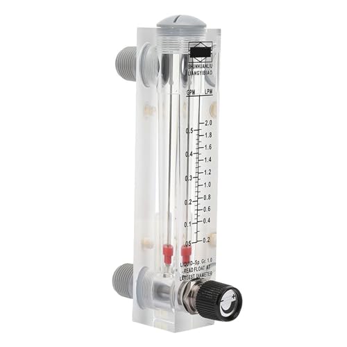 Liquid Flowmeter 0.1,0.5GPM Knob Panel Type Meter for Accurate Liquid Measurement Compact Design with Transparent Acrylic Body Ideal for Various Liquid Applications