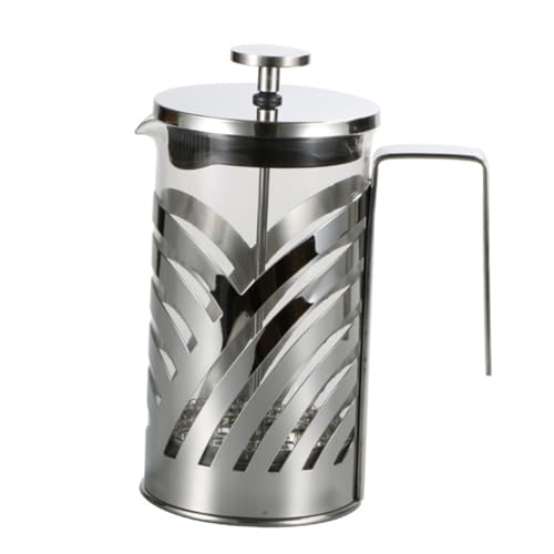 Mikinona 304 Heat Resistant Coffee Pot Concentrated Coffee Multi-function Coffee Pot Filter Teapot Machine Espresso Coffee Filter Pot Espresso Ground Coffee Fashion Coffee Pot Silver