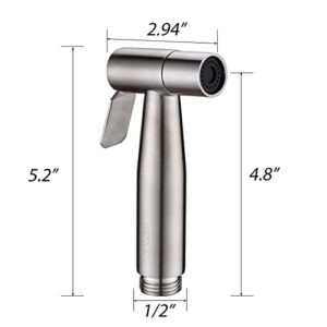 Star20XX Handheld Bidet Sprayer for Toilet-Adjustable Water Pressure Control with Bidet Hose for Wash (Brushed Nickel)