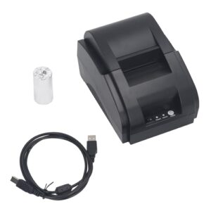 Brilluxa Thermal Printer, 58MM POS Receipt Printer, 58mm Thermal Receipt Printer Low Noise High Speed Printing USB Interface Portable Thermal Printer