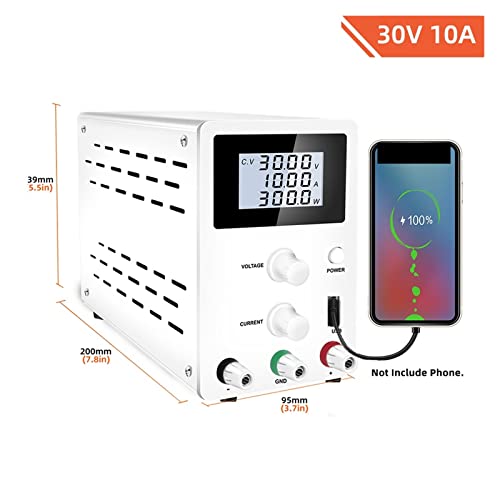 DC Power Supply, Switching Lab Adjustable DC Power Supply 30V 10A Bench Stabilized Voltage Regulator Power Supply,Electroplating DIY(30V 10A LCD)