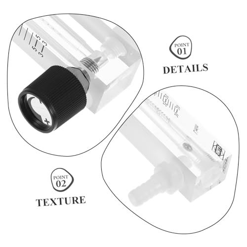 TOPPERFUN Barometer Air Flow Meter Regulator Oxygen Flow Meter Portable Gas Flow Valve for Flowmeter Gas Flow Device Flow Meter for Argon Gas Industrial Air Flowmeter See