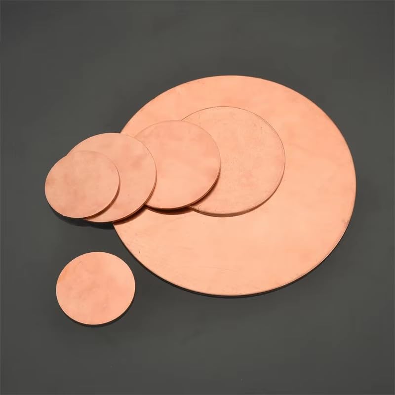 1-2pcs T2 Copper Disc Round Plate Sheet Diameter 20/30/50/60/80/100/150/200mm Thickness 1.5mm 2mm 3mm DIY Customized Processing (2x60mm 1pcs)