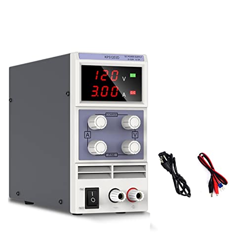 DC Power Supply, Adjustable DC Power Supply 120V 3A LED Digital Lab Bench Power Source Stabilized Power Supply Voltage Regulator Switch,Electroplating DIY