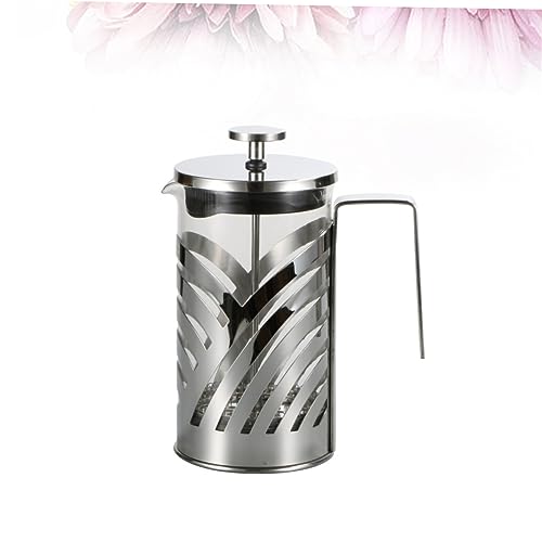 HOLIDYOYO 304 Fashion Coffee Pot Coffee Filter Pot Concentrated Coffee Multi-function Coffee Pot Espresso Pot Filter Teapot Stainless Tea Kettle Coffee Maker Espresso Coffee Machine Silver