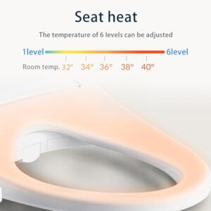 Heated Bidet Seat, Air Dryer Toilet Seat Instant Heated, Smart Bidet Seat, Electronic Heated Toilet Seat, Luxurious Comfort for Home and Hotel