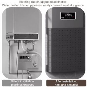 LXBAMKEA Water Heater Pipeline Blocking Plate, Kitchen Pegboard Organizer Kit, Gas Pipe Shielding Cover, Wall Mount Display Panel for Home Office Bathroom Garage, Storage Rack((W x D x H) 35x17x30CM)