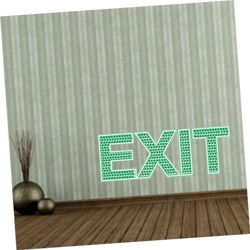 Anneome Exit Sign Sticker Exit Decal Noctilucence Exit Sign Exit Wall Decal Exit Wall Sticker Emergency Door Exit Sign Exit Photoluminescent Signs Stickers Luminous Exit Sign Emblems Green