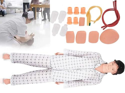 Nursing Training Manikin, Manikin for The Cure of The Patient Didactic, Full Body CPR First Aid Training Dummy, Geriatric Human Mannequin for Nursing Medical Training Teaching