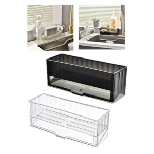 JOKOTI Adjustable Kitchen Faucet Storage Shelf Convenient Faucet Storage Rack Organization Holder for Kitchen Bathroom Utility