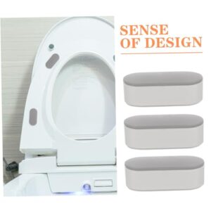 KONTONTY 4pcs Light Grey Toilet Buffer Pads Toilet Seat Bumper Pads Plastic Bidet Bumpers for Toilet Seats Toilet Bumper Pad