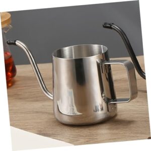 PAMINGONO Coffee Pot Mini Tea Kettle Coffee Spout Coffee Kettle Espresso Coffee Coffee Maker for Camping Tea Pitcher with Lid Spout Kettle Stainless Steel Silver