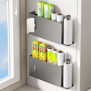 JOKOTI Multipurpose Cupboard Door Organiser Self Adhesive Storage Solution for Wrap and Foil Rolls Wall Mounted Box