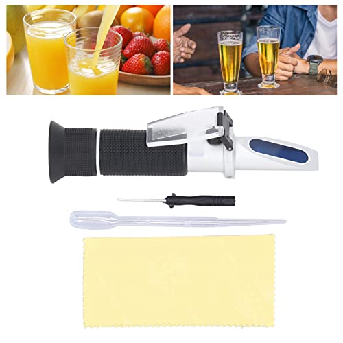 Refractometer, Meter Gauge Dual Scale Handheld Measuring Tool for Sugar Brewing with Automatic Temperature Compensation, for Refractometer, Refractometer, HT113