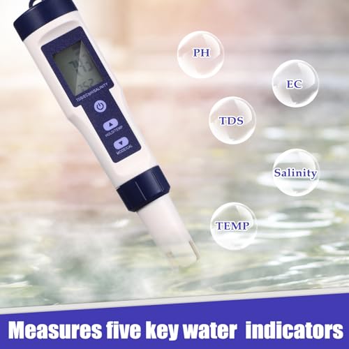 CHILDWEET Water Quality Tester Aquarium Water Tester Salt Tester for Saltwater Pool Handheld Water Tester Water Ph Tester Salt Water Pool Testing Kit Ec Meter Portable Water Tester Plastic