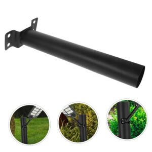 Mipcase 1 Set Solar Street Light Bracket Light Supplies Street Light Support Solar Spot Light Pole Light Mount Light Poles Solar Spotlight Support Pole Lamp Supply Black Galvanized Steel