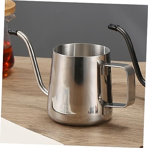 PHENOFICE Coffee Pot Espresso Pot Gooseneck Water Kettle Gooseneck Kettle Stovetop Drip Coffee Maker Kettle Coffee Maker Mini Spout Teapot Stainless Coffee Maker Silver Stainless Steel