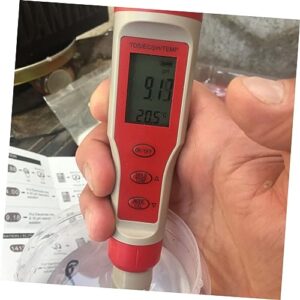 COSMEVIVI 4 Ph Pen Ec Meter Aquarium Ph Meter Ph and Meter Digital Water Quality Tester Ec Water Test Water Quality Monitor Digital Ph Tester Water Table Digital Water Ph Tester Red PVC