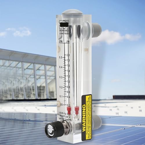 Liquid Flowmeter 0.1,0.5GPM Knob Panel Type Meter for Accurate Liquid Measurement Compact Design with Transparent Acrylic Body Ideal for Various Liquid Applications