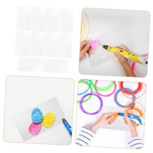 SOESFOUFU 10pcs Board 3D Drawing Paper Templates 3D Printing Pen Mat Drawing Board for 3D Printing Pen Basic Template Drawing Tool 3D Pen Graffiti Pad 3D Pen Pad PVC White